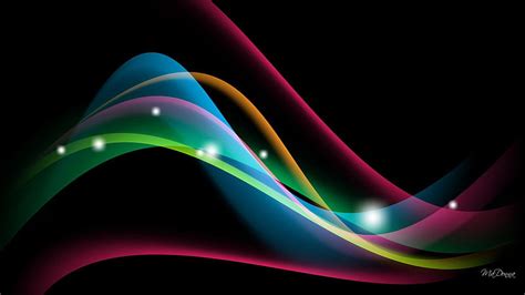 Bright and Shiny II, curves, stars, glow, orange, shine, colors, waves, abstract, HD wallpaper ...