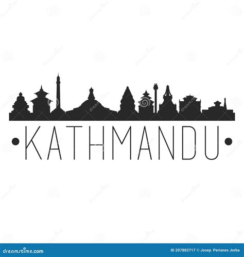 Kathmandu Nepal Tibet. City Skyline. Silhouette City. Design Vector ...