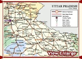 Uttar Pradesh Maps - Maps of Uttar Pradesh - Road Map of Uttar Pradesh - Tourist Map of UP India