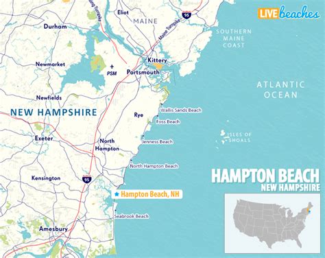 Map of Hampton Beach, New Hampshire - Live Beaches