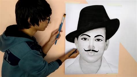 Drawing Bhagat Singh | Republic day Special - YouTube