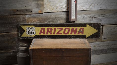 Route 66 Arizona Sign, Route 66 Road Sign, Old Garage Sign, Car Garage ...