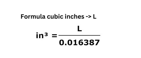 Liter To Cubic Inch Engine Conversion Chart