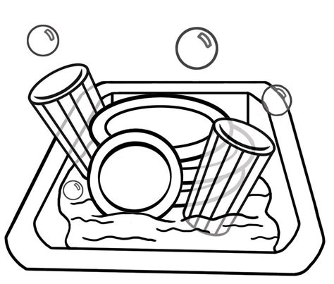 dirty dishes in sink clipart - Clipground