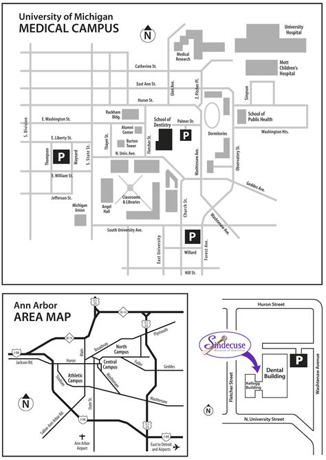 University of Michigan Medical Campus Visitor Map - Ann Arbor Michigan USA • mappery