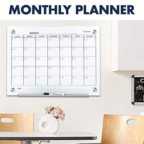 Amazon.com : Quartet Magnetic Whiteboard Calendar, Glass Dry Erase White Board Planner, 4' x 3 ...