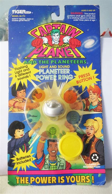 VINTAGE CAPTAIN PLANET PLANETEER POWER RING MOSC W/ LIGHTS AND SOUNDS # ...