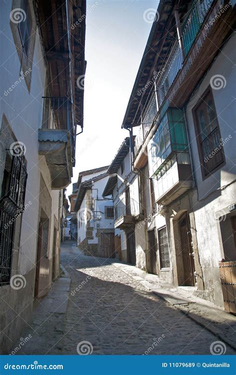 Ancient Street at Candelario Stock Image - Image of architecture, portico: 11079689