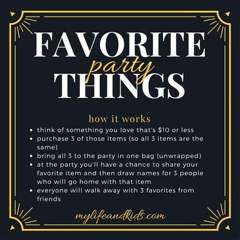 How to Host a Favorite Things Party - My Life and Kids | Favorite ...