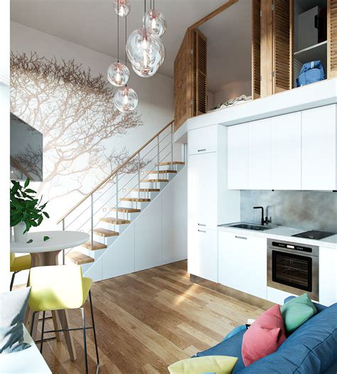 Small Studio Apartment In Moscow With Loft Bedroom | iDesignArch ...