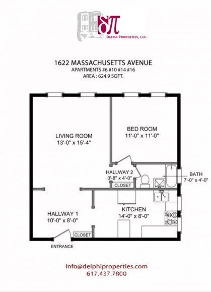 the floor plan for a two bedroom apartment at 1222 massachusetts ave ...