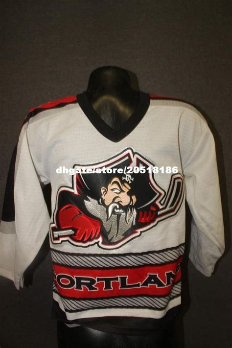 2019 Cheap Custom ECHL AHL Portland Pirates Minor League Jerseys SIGNED Capitals Stitched Men'S ...