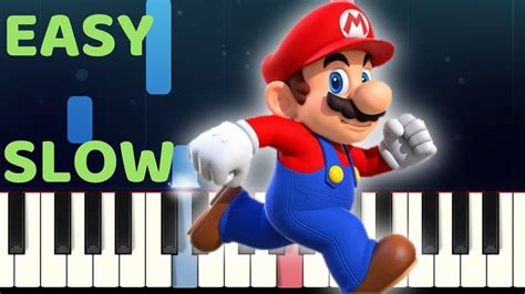 SUPER MARIO BROTHERS Theme Song - Easy Slow Piano Tutorial with SHEET ...