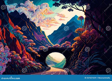 Splendid Landscape Artwork Fusion Stock Illustration - Illustration of dynamic, splendid: 267621629