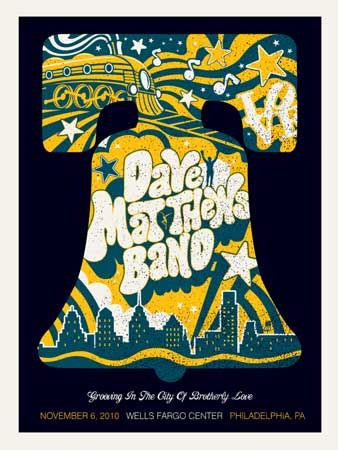 Dave Matthews Band Philadelphia concert poster by Methane Studios (SOLD OUT) | Poster Cabaret