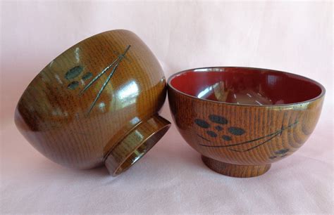 Natural wood Bowls pair /Japanese Urushi Lacquer ware NO.S0820 Paper Lantern Decor, Paper ...