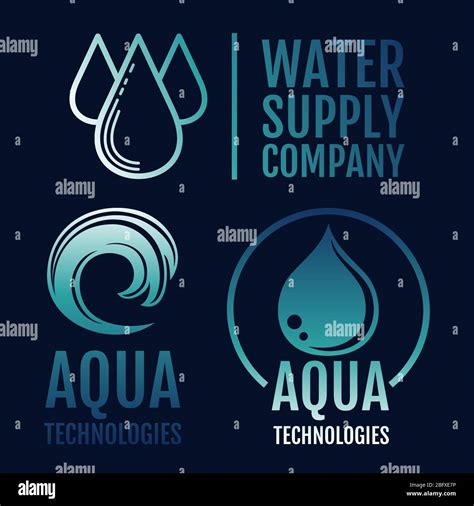 Clean water logo collection. Water supply and aqua labels. Vector ...