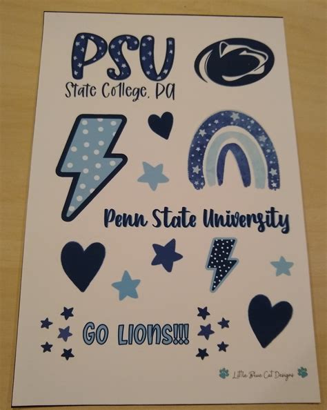 Penn State University Sticker Sheet - Etsy