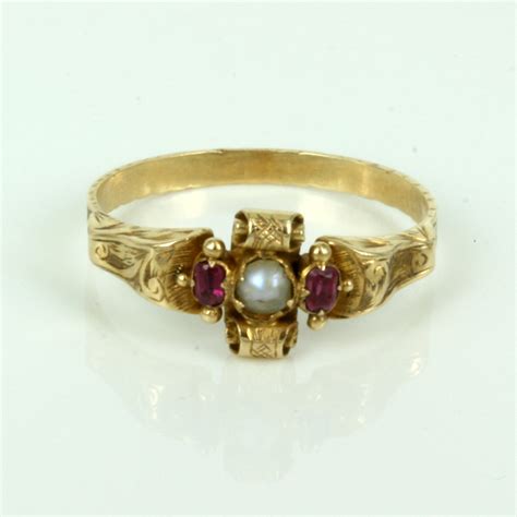 Buy Victorian era antique ruby and pearl ring. Sold Items, Sold Rings ...