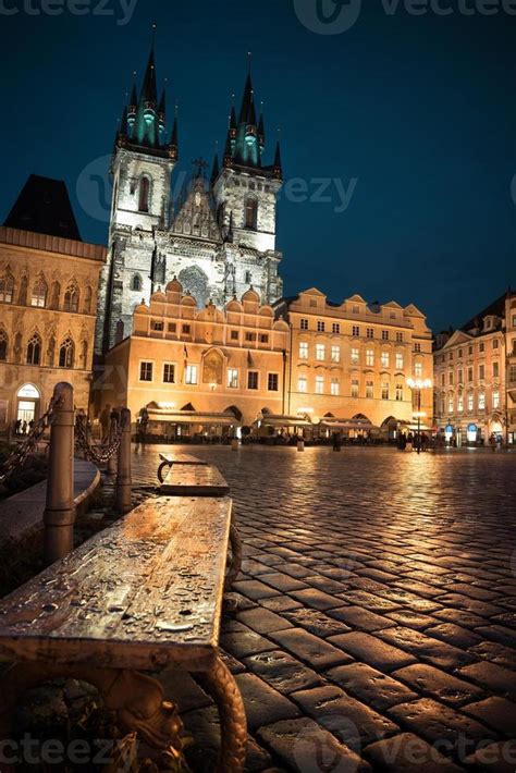 Prague, Old Town Square at night, toned image 1415721 Stock Photo at ...