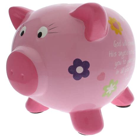 Pink Inspirational Ceramic Piggy Bank for Girls - Walmart.com - Walmart.com