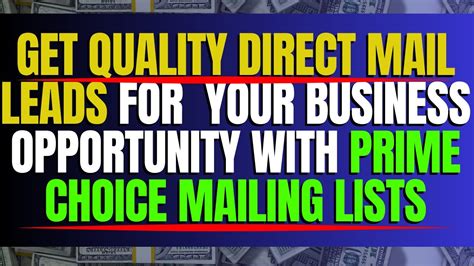 Business Opportunity Mailing Lists With Prime Choice Mailing Lists ...