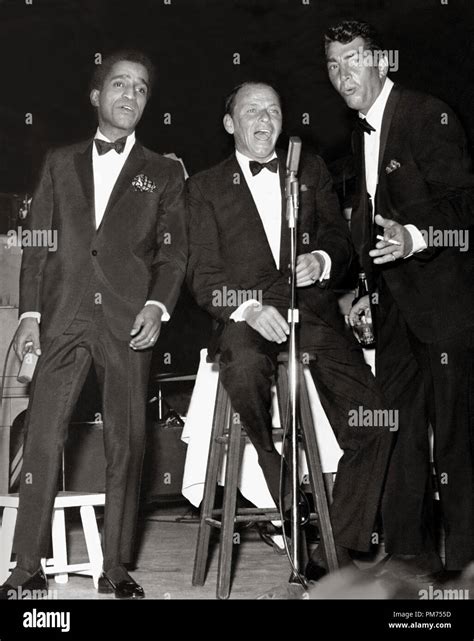 Members of the Rat Pack, Sammy Davis Jr., Frank Sinatra and Dean Martin performing, circa 1961 ...