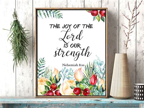 The Joy of the Lord is Our Strength Nehemiah 8:10 Bible Verse | Etsy