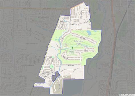 Map of Columbine Valley town