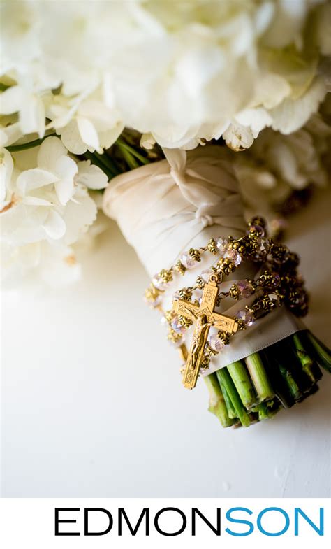 Catholic Wedding Bouquet Rosary Detail