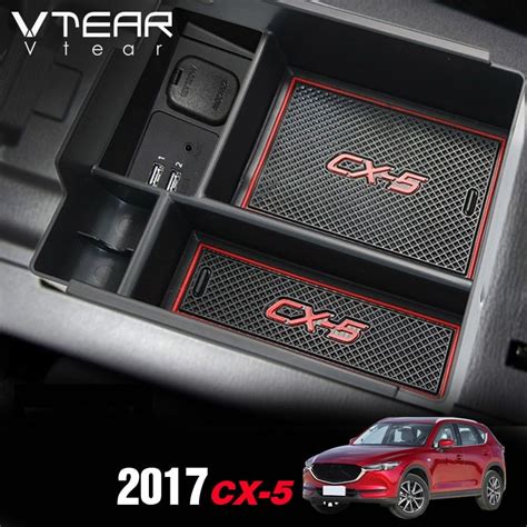 Vtear For Mazda CX-5 CX5 2017 2018 accessories Armrest Storage Box ...