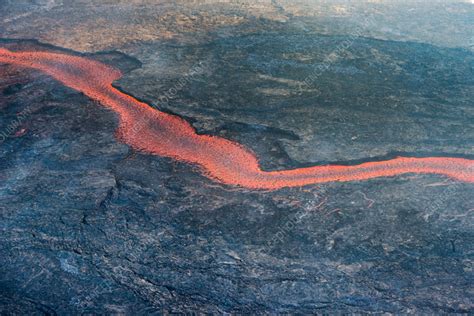 Aerial view of lava cooling after eruption, Holuhraun, Iceland - Stock ...