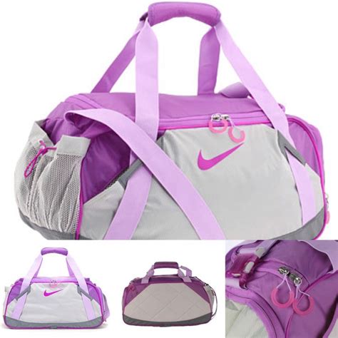 Nike Varsity Girl 2.0 Medium Duffel Bag Gray with Purple BA3155-515 ...