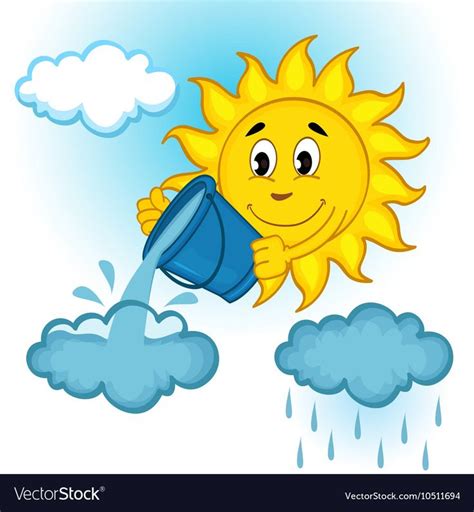 sun and clouds with rain - vector illustration, eps. Download a Free Preview or High Quality ...