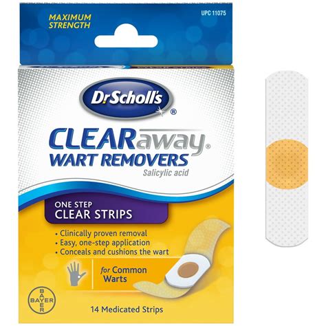 Dr Scholl's Clear Away One Step Salicylic Acid Plantar Wart Remover Pads, 14 Strips - Walmart ...