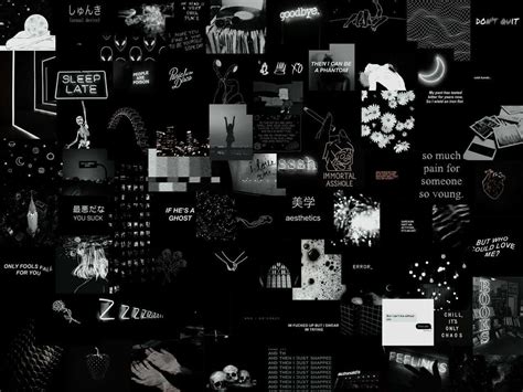 Download Aesthetic Grunge Desktop Black Collage Wallpaper | Wallpapers.com