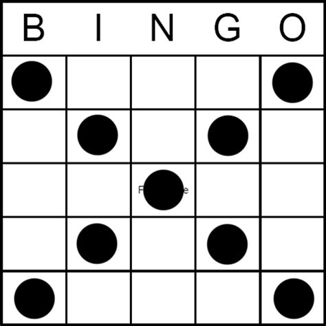 Bingo Game Pattern - Letter X