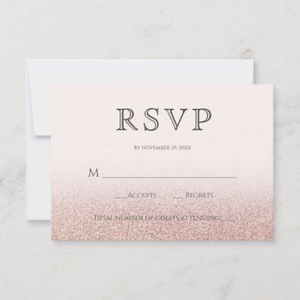 Rose Gold Glitter Elegant RSVP Wedding | Zazzle.com | Rsvp wedding ...