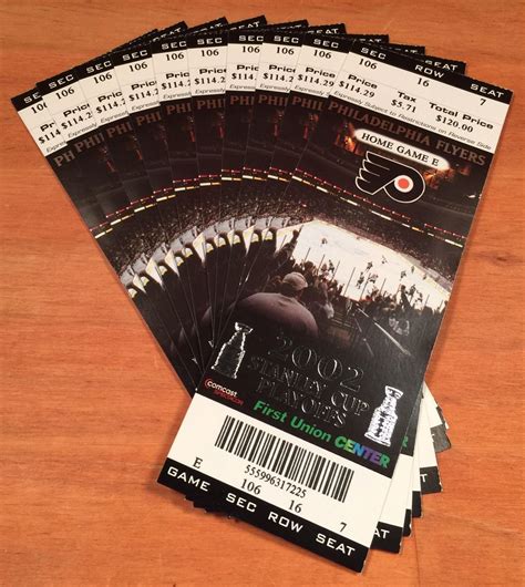 NHL 2002 Philadelphia Flyers Stanley Cup Playoffs Full Unused Ticket ...