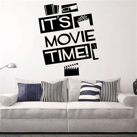 Wall Decoration Cinema Movie Room Poster It Is Movie Time Quotes Decal ...