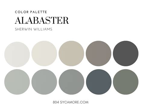 Alabaster Home Color Palette Sherwin Williams Interior Paint - Etsy