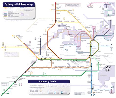 Sydney rail and ferry map - Ontheworldmap.com