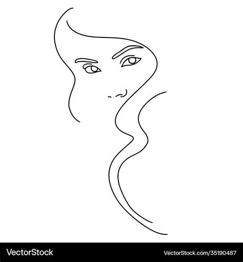 Abstract face line drawing beauty woman portrait Vector Image