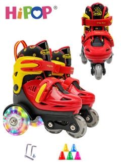 HIPOP New Kids Roller Skate Shoes with Removable Inner Liner,Capsizing Prevention Triangle Wheel ...