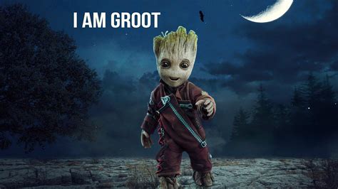 Funny Baby Groot Wallpaper