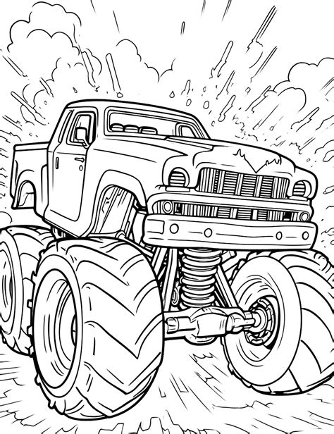 🎨 50 Monster Truck Coloring Pages: Free Printable Sheets