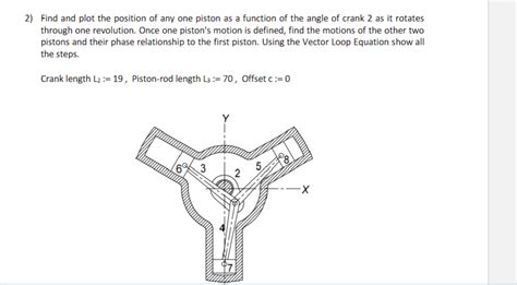 Solved 2) Find and plot the position of any one piston as a | Chegg.com