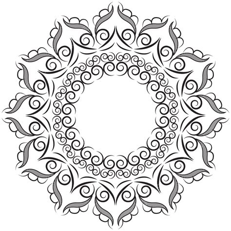 Mandala Border Alpona Vector, Mandala, Border, Alpona PNG and Vector with Transparent Background ...