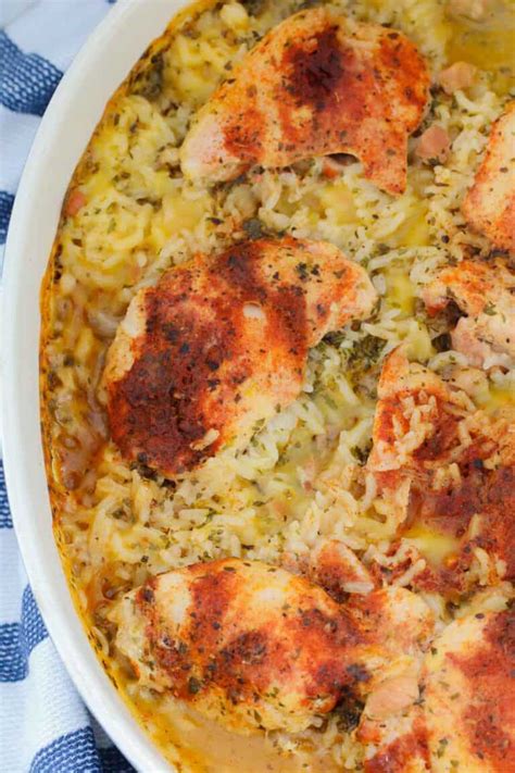 Creamy Oven Baked Chicken And Rice With Bacon - Bake Play Smile