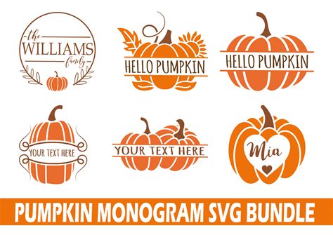 Pumpkin Monogram SVG Bundle - Svgfile.co - 0.99 Cent SVG Files - Life ...